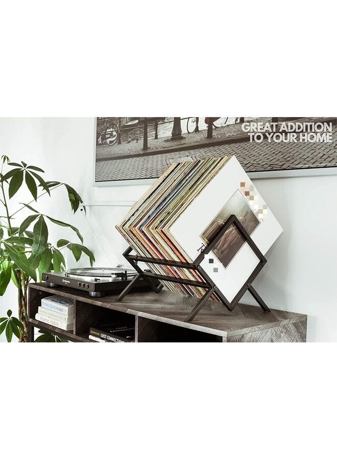 LAMAY Vinyl Record Holder -Sturdy Metal Structure(Matte Black) - Easy Assembly - Display & Storage - Eco-friendly Packaging - Image 5