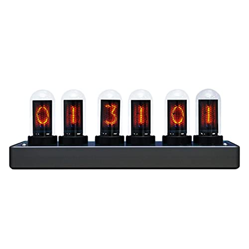Adventurers IPS Nixie Tube Clock, Creative Electronic DIY Nixie Tube Clock Simulation with 6-Bit IPS LCD Screen,12/24 Hours, RGB Backlit Desktop Decoration,Gifts for Decorating Rooms and Desks - Image 1