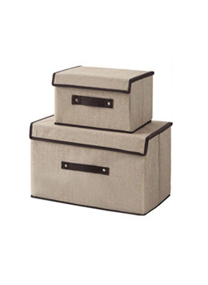 2 Pcs Foldable Storage Box With Lid，Closet Organizer  - Image 1