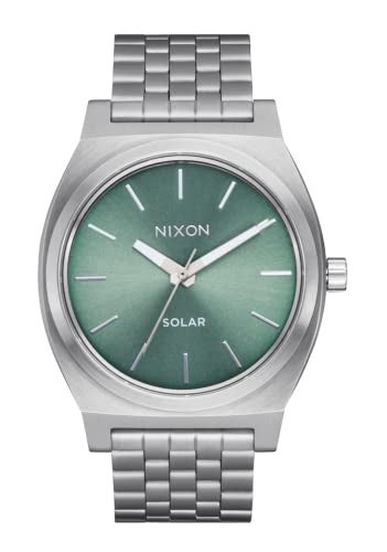 NIXON Time Teller Solar A1369 SilverJade Sunray 100m Water Resistant Mens Analog Solar Powered Fashion Watch 405mm Watch Face 20mm 5 Link Stainless Steel Band - Image 3