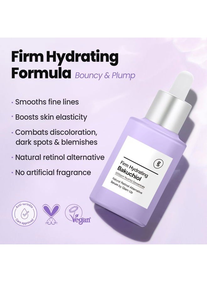 Glam Up Bakuchiol Serum & Hyaluronic Acid - Anti-Aging Retinol Alternative Serum, Blur Fine Lines, Anti-Wrinkles, Pore shrink and Soothing Pimples, Hydrate Facial Skin, Cruelty-Free (1.01 Fl Oz) - Image 4