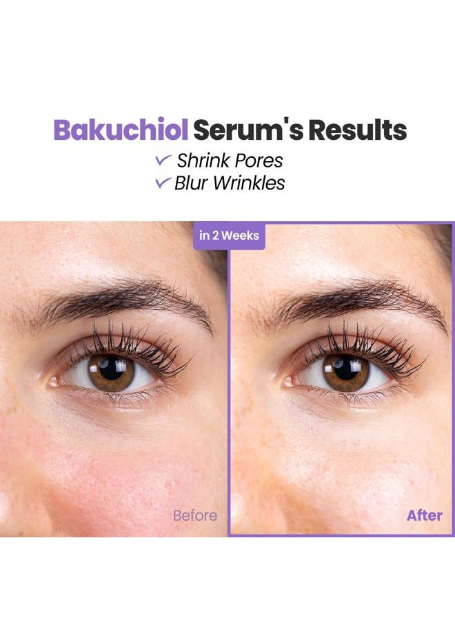Glam Up Bakuchiol Serum & Hyaluronic Acid - Anti-Aging Retinol Alternative Serum, Blur Fine Lines, Anti-Wrinkles, Pore shrink and Soothing Pimples, Hydrate Facial Skin, Cruelty-Free (1.01 Fl Oz) - Image 2