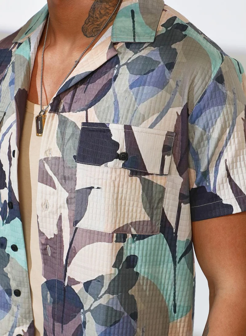 CAHOOT  Men's Multicolour Artistic Bloom Oversized Shirt for Men | Best Price UAE
