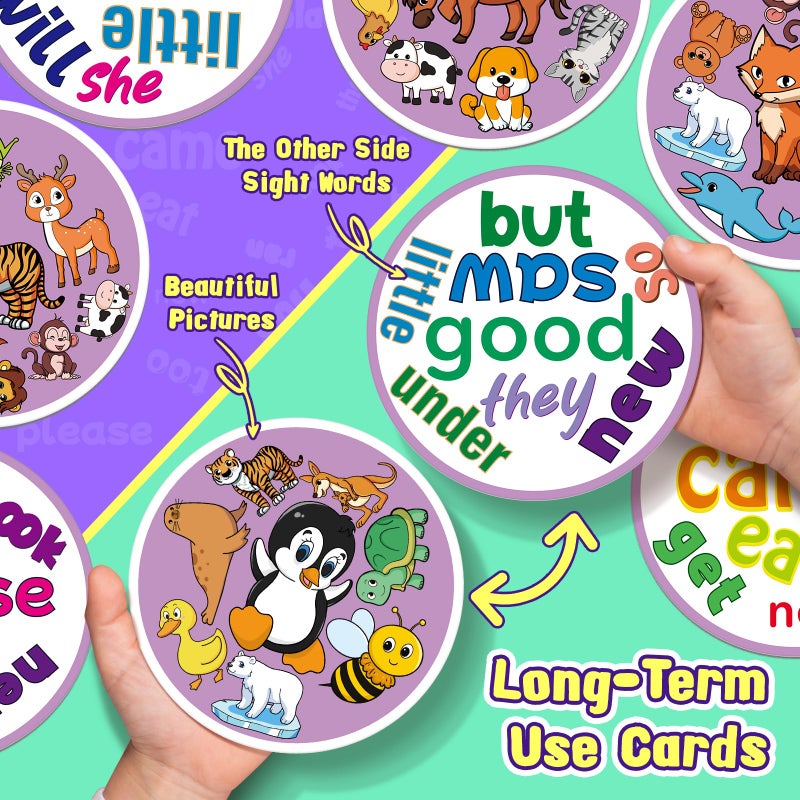 Edulok Memory Card Game, Kids Sight Word Piles Card Games, Animal Table Match Game for Toddlers, Indoor Recess Family Games, Preschool Classroom Reading Games, Homeschool Supplies - Image 4