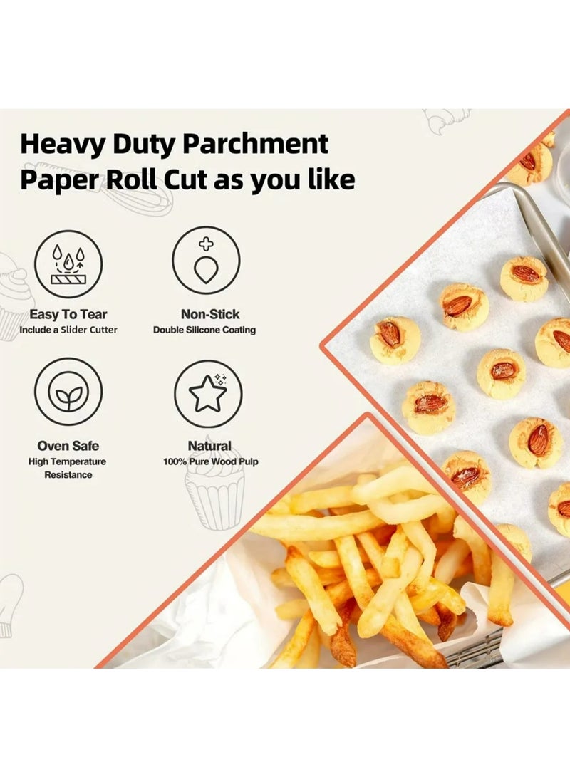 Heavy Duty Paper Roll for Baking, Non-Stick Baking Paper for Cooking, Baking Cookies, Grilling, Air Fryer and Steaming - Image 4
