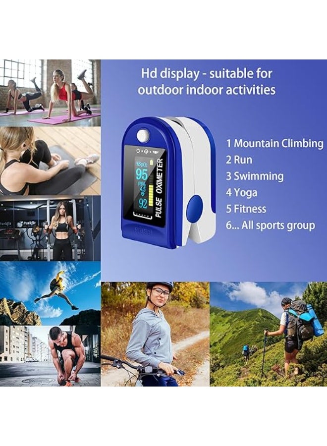 Two-Toned Pulse Oximeter – SpO2 & PR Value Waveform for Blood Oxygen Monitoring, Wearable on Neck, Wrist, or Fingertips (Sky Blue) - Image 2