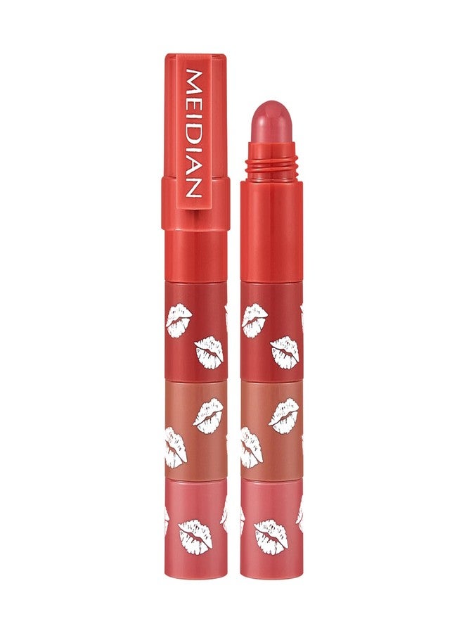 ADMD 4-in-1 Gentle Velvet Lipstick Pen | Misty Matte Lipstick & Liner All in One Waterproof, Long-Lasting Lip Crayon with 4 Random Colors - Image 1