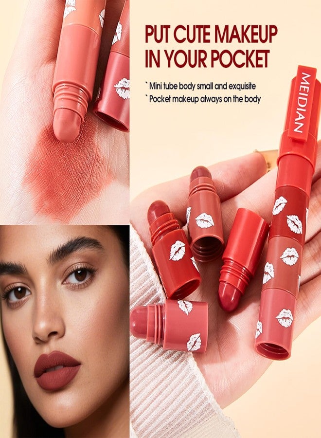 ADMD 4-in-1 Gentle Velvet Lipstick Pen | Misty Matte Lipstick & Liner All in One Waterproof, Long-Lasting Lip Crayon with 4 Random Colors - Image 4