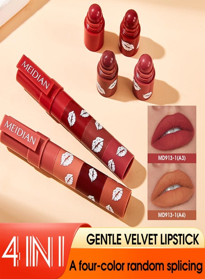 ADMD 4-in-1 Gentle Velvet Lipstick Pen | Misty Matte Lipstick & Liner All in One Waterproof, Long-Lasting Lip Crayon with 4 Random Colors - Image 5