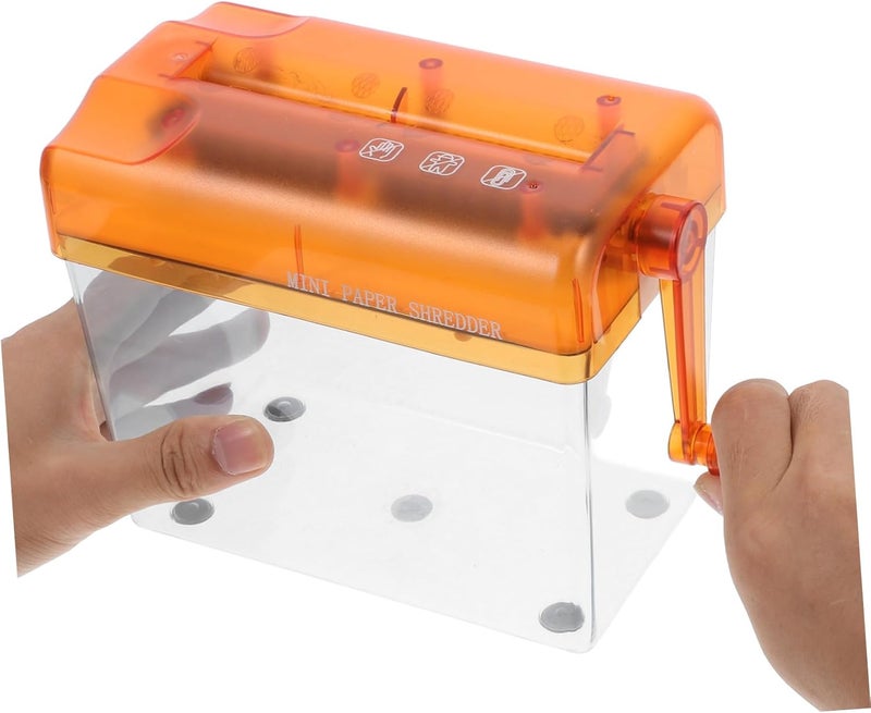Mini Manual Paper Shredder Portable Document Cutting Tool with Collection Box Body for Easy Monitoring Convenient for Home Office Use - Image 3