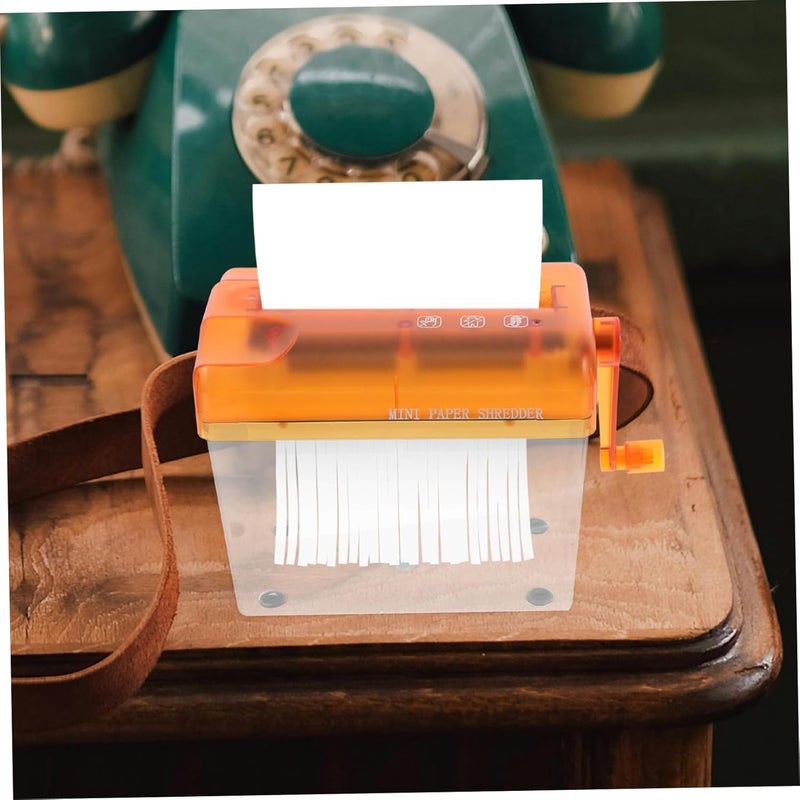 Mini Manual Paper Shredder Portable Document Cutting Tool with Collection Box Body for Easy Monitoring Convenient for Home Office Use - Image 5
