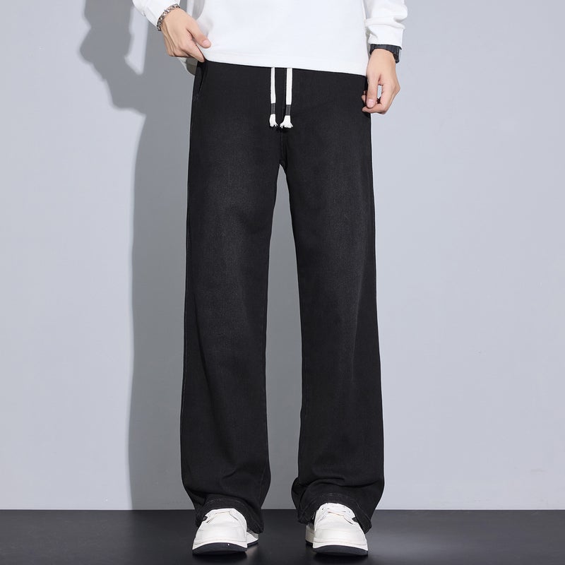 3605 | Plus Size Men''s Autumn and Winter New Tall Extended Jeans Loose Versatile Casual Straight Pants - Image 4