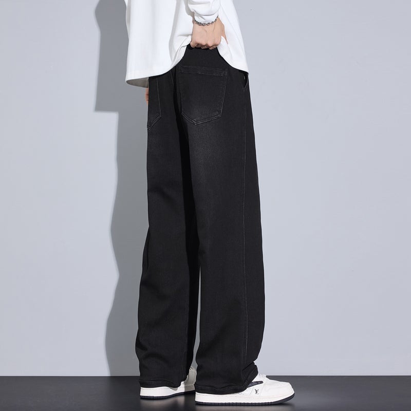 3605 | Plus Size Men''s Autumn and Winter New Tall Extended Jeans Loose Versatile Casual Straight Pants - Image 3