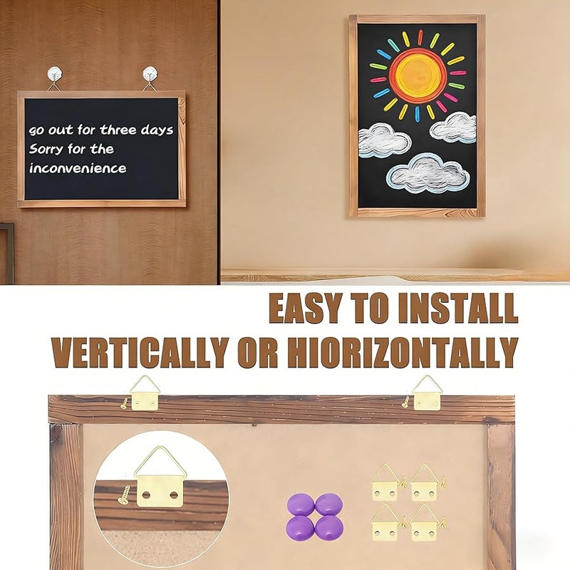 KOOLDE Magnetic Chalkboard 12'' x 16'' Hanging Framed Wall Chalkboard, Wood Frame Board Sign Blackboard for Kids, Home, Office, Restaurant - Image 3