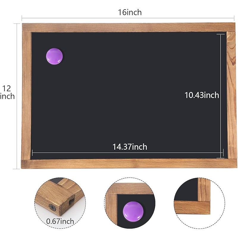 KOOLDE Magnetic Chalkboard 12'' x 16'' Hanging Framed Wall Chalkboard, Wood Frame Board Sign Blackboard for Kids, Home, Office, Restaurant - Image 2