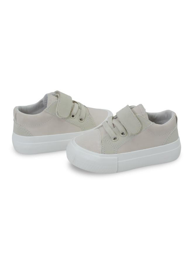 Unisex Leather Sneakers - Beige - Image 2