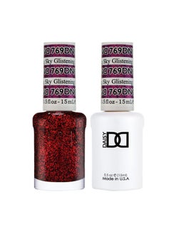 DAISY DND Dnd Gel Polish Set 1 Each Of Red Gel Polish And Red Nail Polish 769 Glistening Sky 0.5 Fl Oz  - Image 1