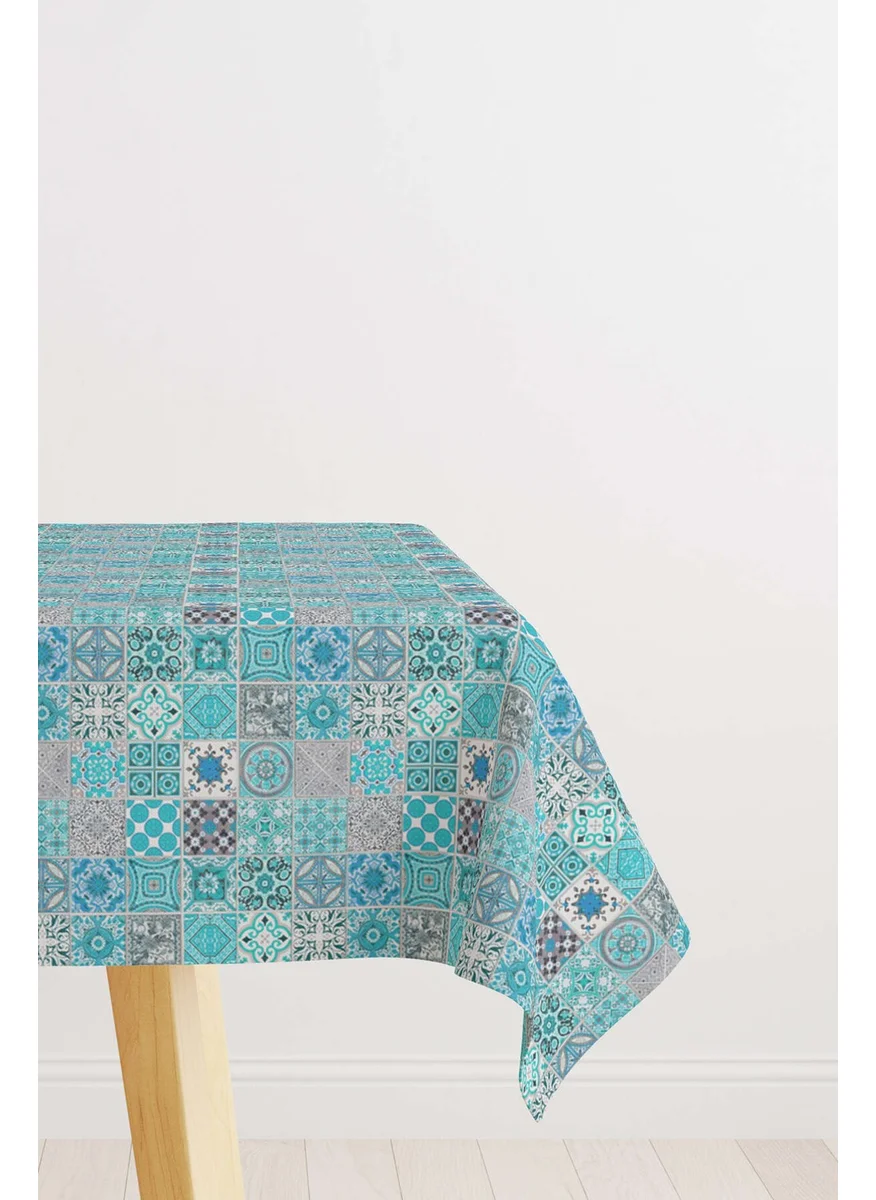 Cango Home Blue Gray Ramadan Themed Decorative Patterned Digital Printed Tablecloth CGH1331-MS