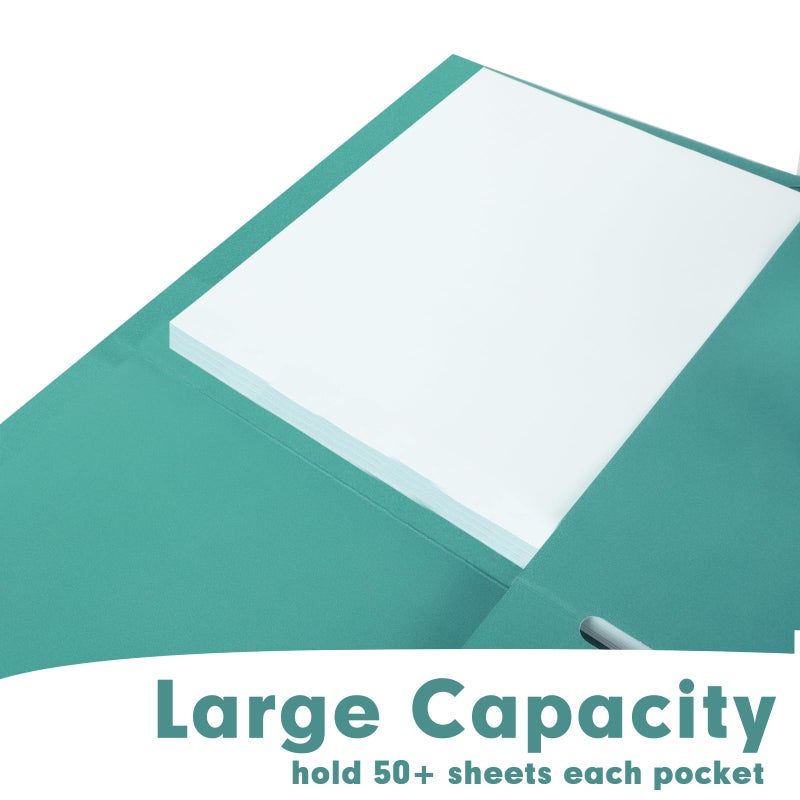 RAZCC Two Pocket Folders, RAZCC 75 Pack 2 Pocket Folders Fit Letter Size Paper, Paper Folders with Pockets for School Office Business Home (Turquoise) - Image 5