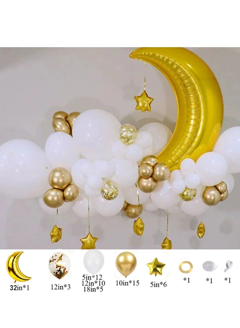 EID Festival Balloons - Crescent Moon & Star Decorations, Party Supplies for Ramadan & Eid Celebrations - Image 2