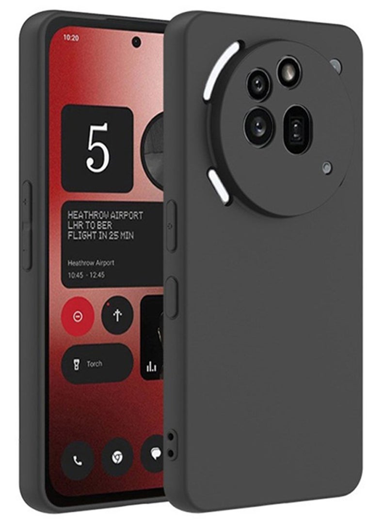 Compatible with Nothing Phone 3a Pro 6.77 Inch Case, Soft & Premium Liquid Silicone [Anti-Scratch Microfiber Lining] Shockproof Protective Slim Phone Cover for 3a Pro 2025, Black