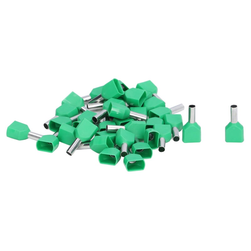 طرف نهاية دبابة سلك معزول: علبة من 100 قطعة أخضر نحاس+بيفسي TE2508 - قطع رأس مخروط لاسلاك متعددة الموصلين للكهربائيين ومعدات الأتمتة الكهربائية - Image 3