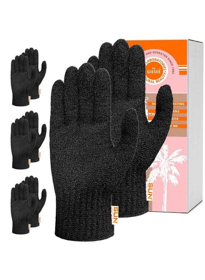Sun Laboratories by Giesee Sun Laboratories By Giesee Exfoliating Gloves 4 Pairs - Body Scrubber, Exfoliating Body Scrubber, Exfoliating Body Scrub, Self Tan Remover Mitt, Sunless Tanner Remover, Pre Tan Exfoliator, Tan Removal  - Image 1