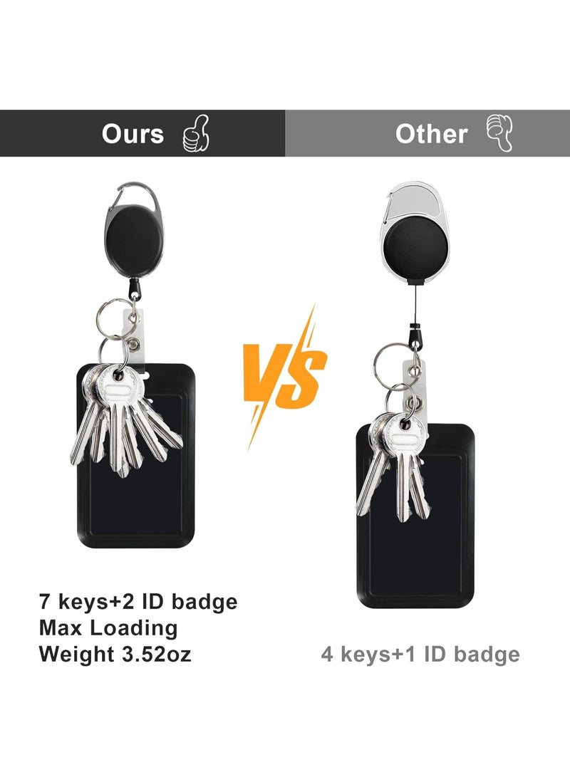 NIIMBOT Retractable ID Badge Holder with Breakaway Lanyard,Heavy Duty Badge Reel,Detachable Keychain, Cruise Ship Cards Holder,for Nurse Officer Teacher Security Staff Women Men - Image 5