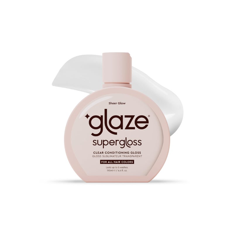 glaze Supergloss Sheer Glow Clear Conditioning Gloss â€“ Transparent Hair Gloss For All Hair Types & Colors â€“ Boosts Color, Shine & Lightweight Hydration - 6.4 Fl Oz - Image 1