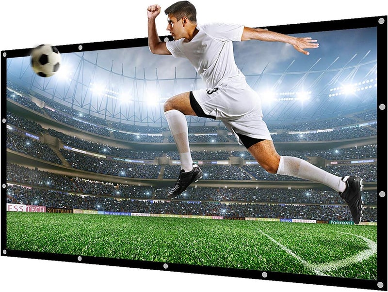 NIERBO Large Projector Screen 180 Inch of Thick Canvas Material 16:9 Projection Movies Screen Outdoor Projection Screen for Church School Home Indoor 1.6 Gain Not Include Mount - Image 1