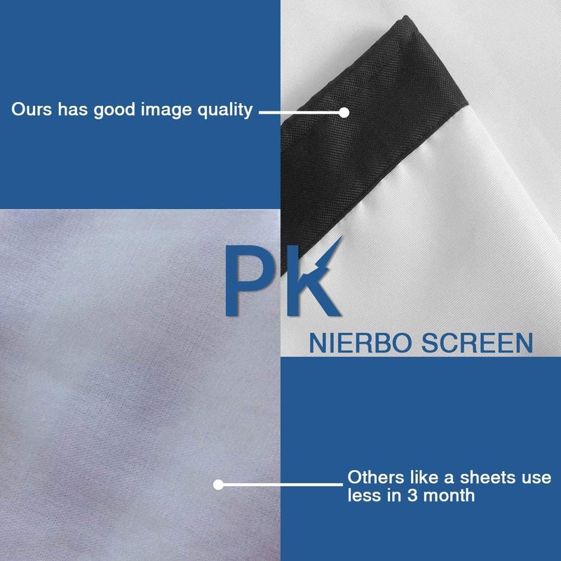 NIERBO Large Projector Screen 180 Inch of Thick Canvas Material 16:9 Projection Movies Screen Outdoor Projection Screen for Church School Home Indoor 1.6 Gain Not Include Mount - Image 5