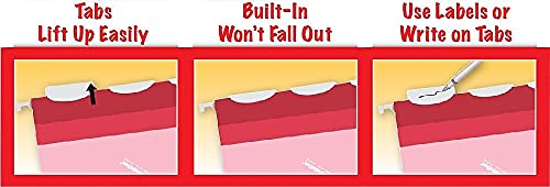 Pendaflex PFX42623 Ready-Tab Reinforced Hanging File Folders, Letter Size, Red, 5 Tab, 25/BX (42623) - Image 3