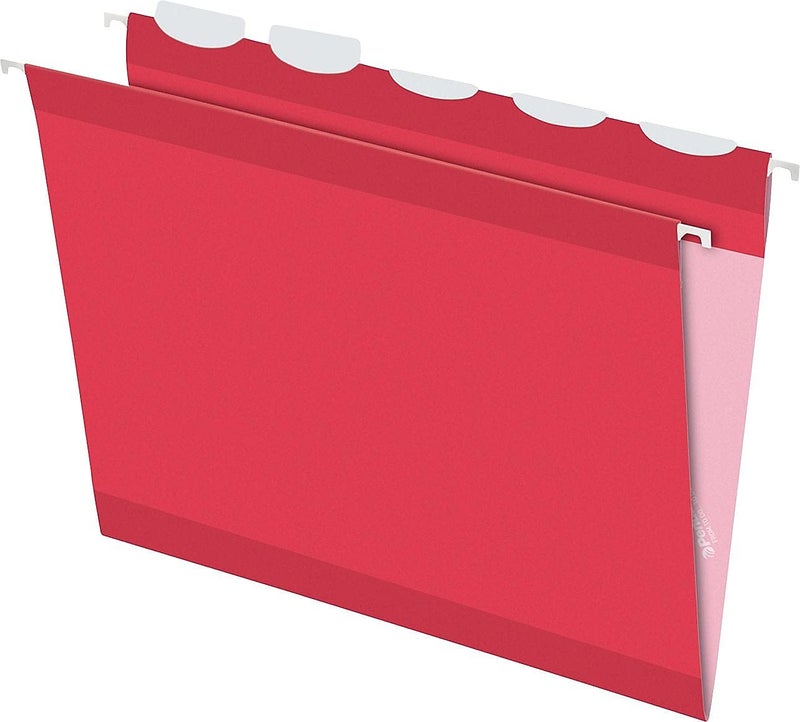 Pendaflex PFX42623 Ready-Tab Reinforced Hanging File Folders, Letter Size, Red, 5 Tab, 25/BX (42623) - Image 2