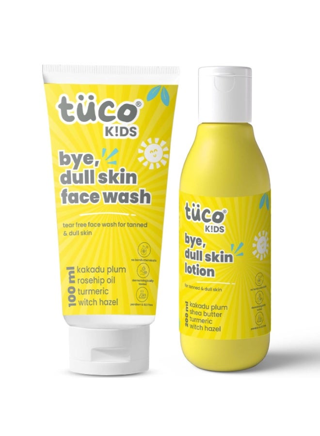 TuCo غسول وجه للأطفال من توكو® (100 مل) ولوشن للجسم للبشرة الباهتة (200 مل) | آمن للأطفال من عمر سنتين إلى 5 سنوات، ومن 4 إلى 10 سنوات، ومن 10 إلى 15 سنة | خالٍ من البارابين والكبريتات | عبوة من قطعتين، 300 مل - Image 1