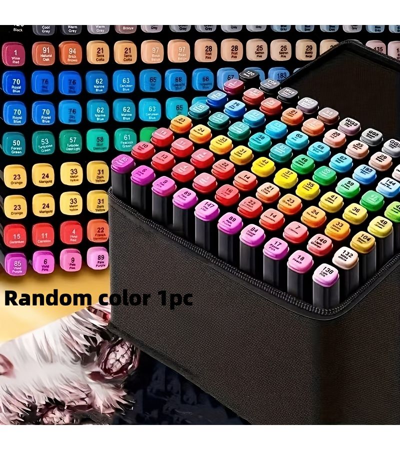 Dual Tip Drawing Marker Set Random Color Art Supplies Sketching - Image 1