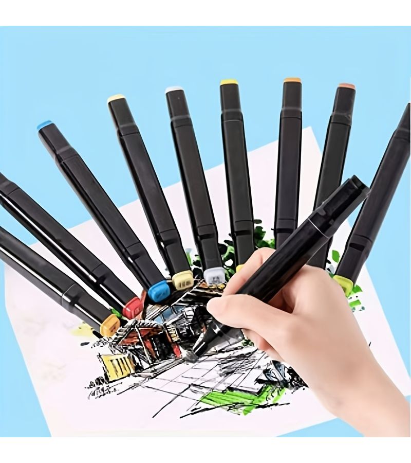 Dual Tip Drawing Marker Set Random Color Art Supplies Sketching - Image 3