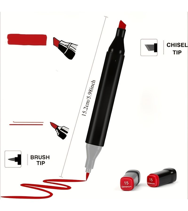 Dual Tip Drawing Marker Set Random Color Art Supplies Sketching - Image 2