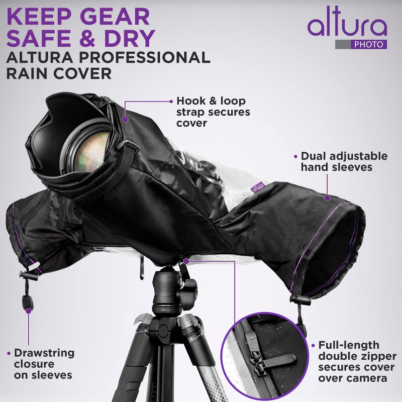 Altura Photo Professional Waterproof Camera Rain Cover for Canon Nikon Sony DSLR & Mirrorless Cameras and Lenses, Photography Camera Accessories - Image 2