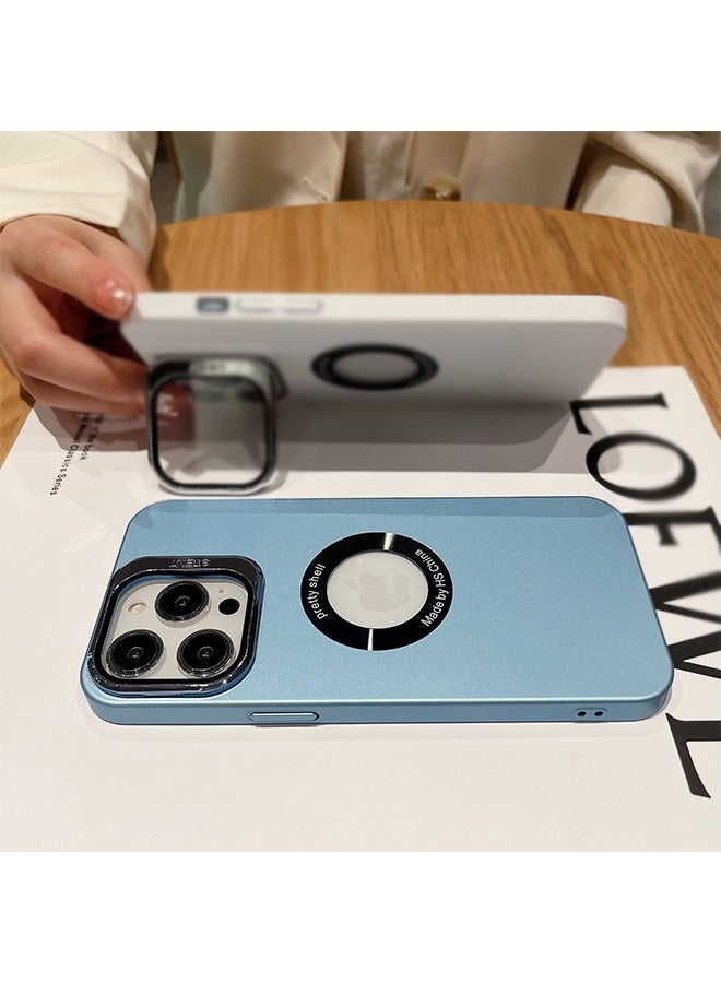 iPhone 15 Pro Max Case Compatible with MagSafe Built-In Camera Ring Stand Magnetic Phone Case Camera LEN Protection Accessories Classic Kickstand Case Blue - Image 5