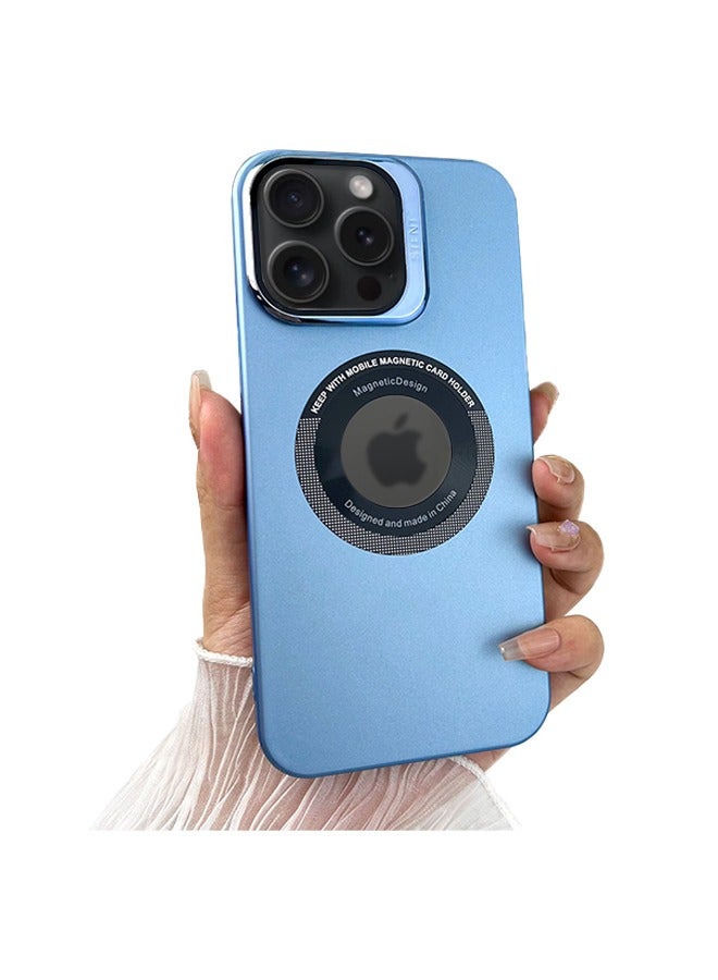 iPhone 15 Pro Max Case Compatible with MagSafe Built-In Camera Ring Stand Magnetic Phone Case Camera LEN Protection Accessories Classic Kickstand Case Blue - Image 1