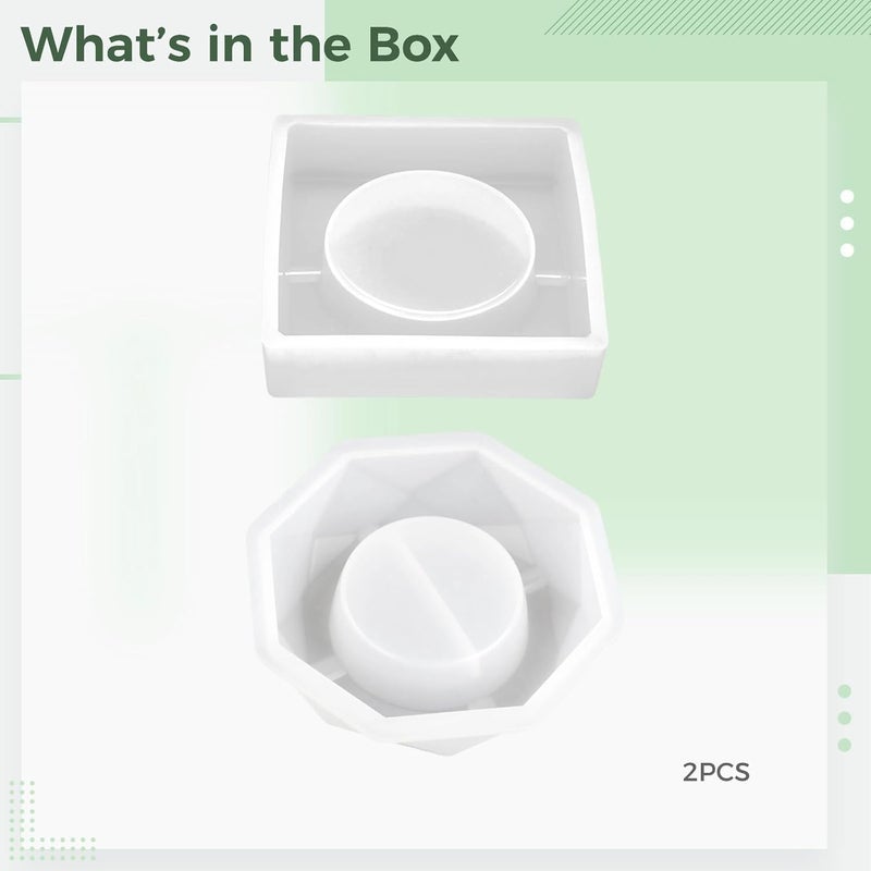 DIY Ashtray Epoxy Mold, 2Pcs Assorted Silicone Resin Casting Mold for Crafts - Image 4