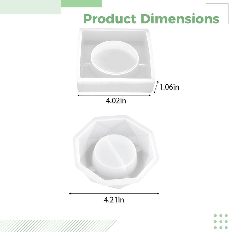 DIY Ashtray Epoxy Mold, 2Pcs Assorted Silicone Resin Casting Mold for Crafts - Image 5
