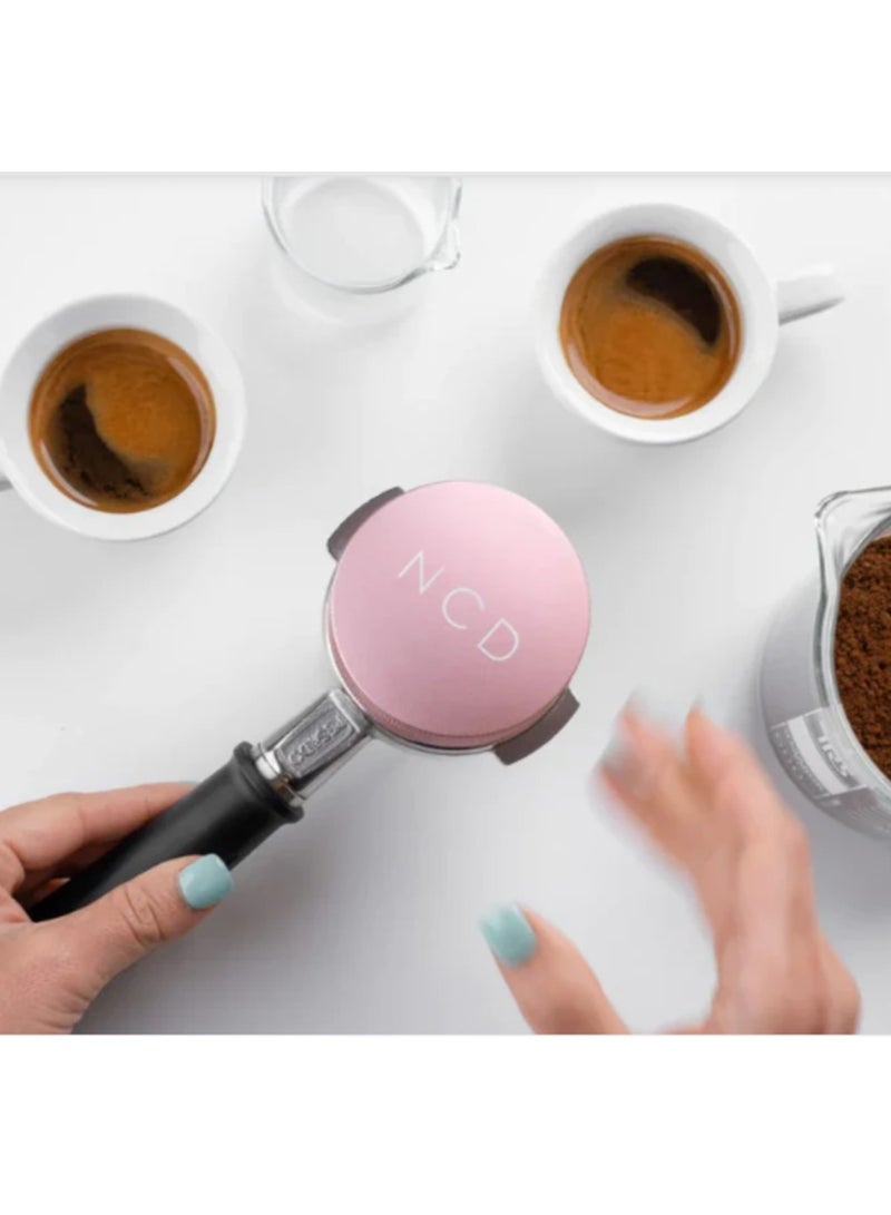 nucleus DLC Distributor, Adjustable Height, Lightweight, Carbon Coating to Reduce Static & Coffee Retention, 58.5mm - Pink - Image 2