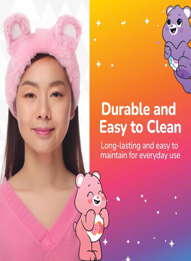 Spa Savvy Care Bears Skincare Headband, Cheer Bear Pink Spa Hair Band with 3D Ears for Face Wash, Makeup, and Skin Care Routine - Image 4