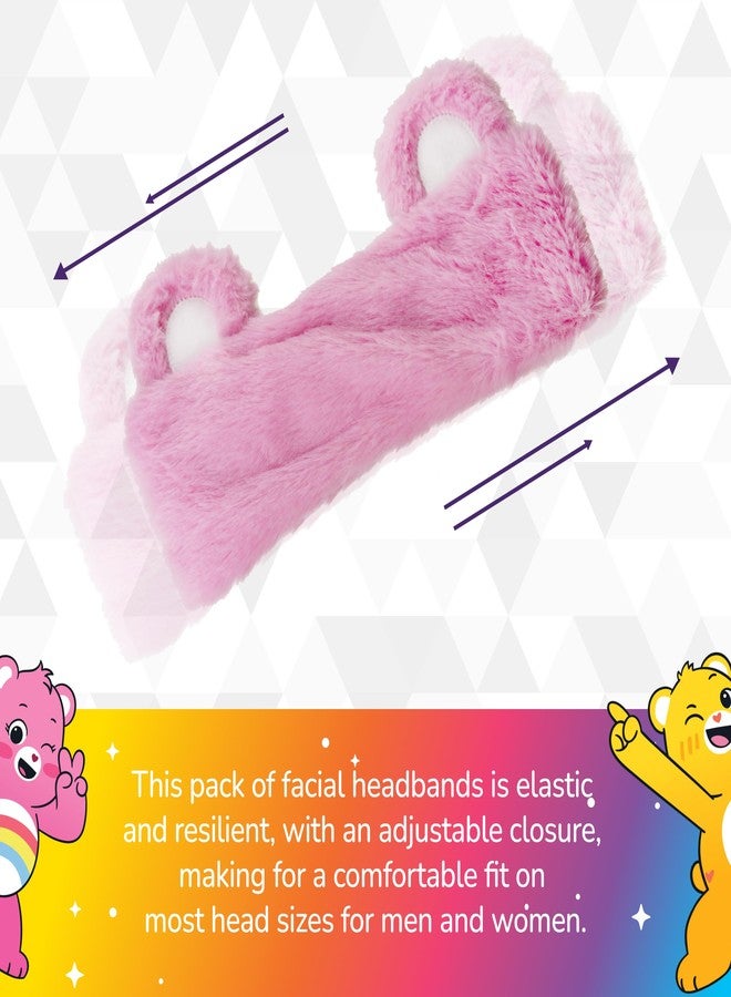 Spa Savvy Care Bears Skincare Headband, Cheer Bear Pink Spa Hair Band with 3D Ears for Face Wash, Makeup, and Skin Care Routine - Image 5