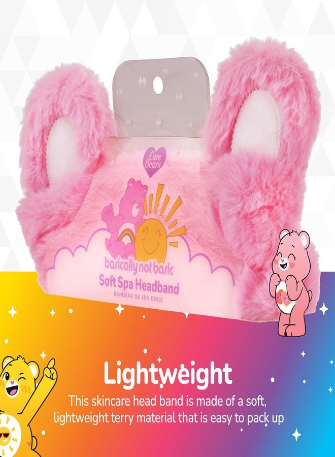Spa Savvy Care Bears Skincare Headband, Cheer Bear Pink Spa Hair Band with 3D Ears for Face Wash, Makeup, and Skin Care Routine - Image 3