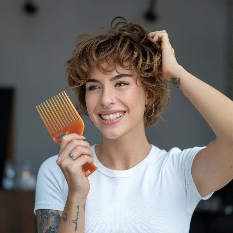 Cricket Ultra Smooth Hair Pick Comb for Volumizing, Detangling, and Reducing Frizz - Enriched with Argan, Olive Oil, and Keratin Infused, Ideal for Curly, Thick, and Long Hair - Image 1