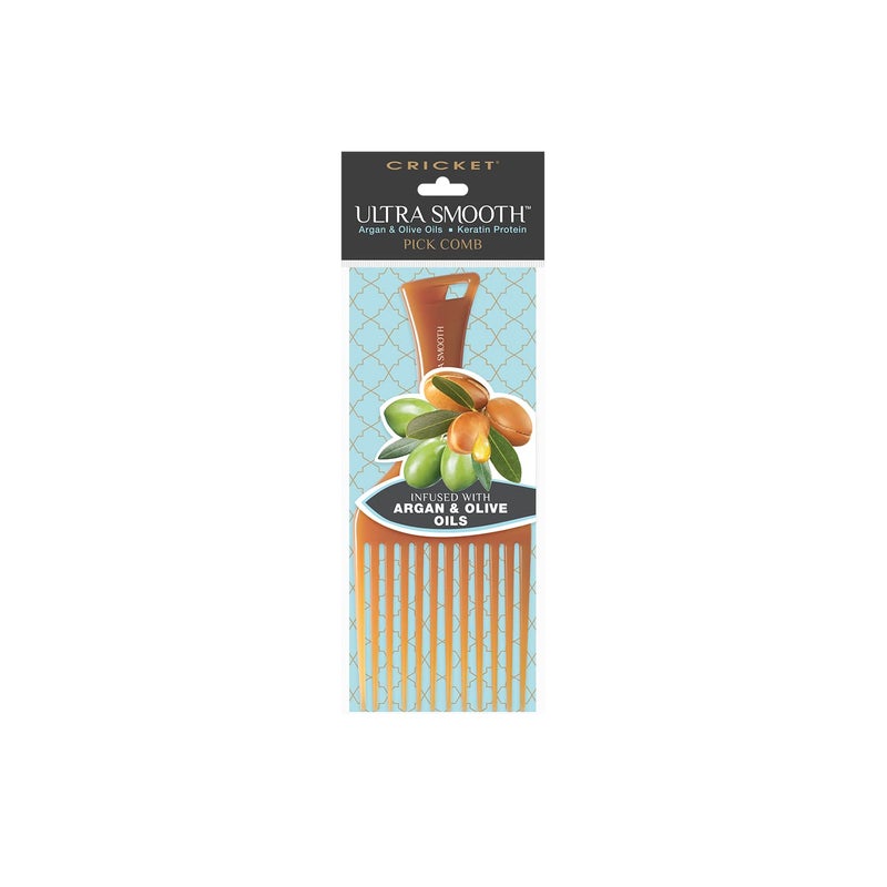 Cricket Ultra Smooth Hair Pick Comb for Volumizing, Detangling, and Reducing Frizz - Enriched with Argan, Olive Oil, and Keratin Infused, Ideal for Curly, Thick, and Long Hair - Image 3