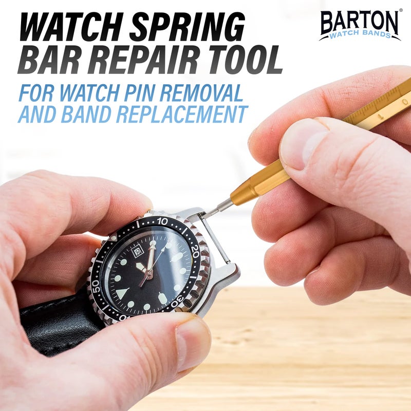 Barton Watch Bands Barton Spring Bar Tool Kit | Stainless Steel with Built-in Ruler for Quick Watch Link Removal, Band Replacement, Pin Extraction | Durable, Precise, Easy-to-Use - Image 2