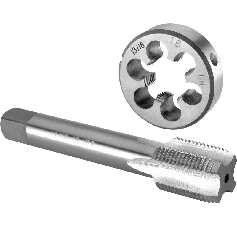 Burkit 131616 UN Tap and Die Set 1316 x 16 UN Machine Thread Tap and Round Die Right Hand